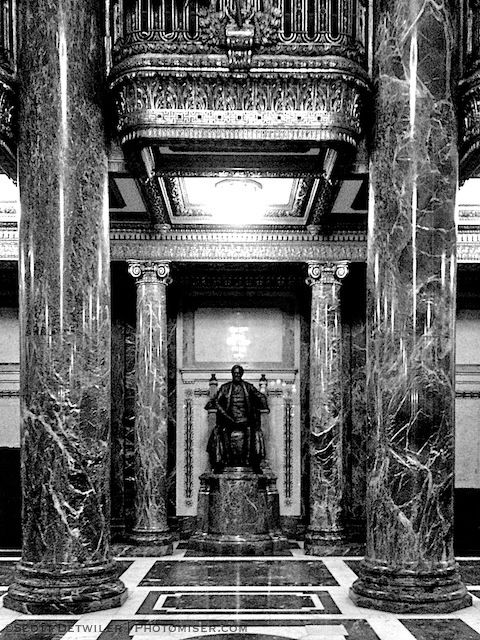 Statue of Carnegie in Carnegie Music Hall Lobby
